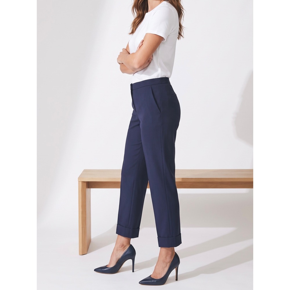 Brochu Walker | The Westport Pant | Cuffed Cropped Trousers‎ | S | Navy